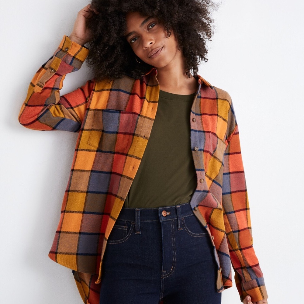 Madewell Flannel Sunday Shirt in Emmy Plaid Size XXS